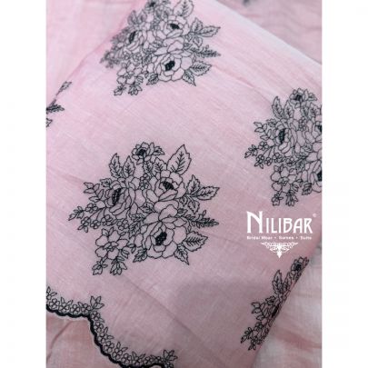 Peach Mul Cotton Shirt Paired With Cotton Bottom & Dupatta