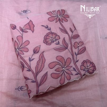 Baby Pink Mul Cotton Shirt Paired With Cotton Bottom & Dupatta