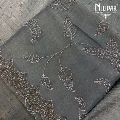 Mint Green Tissue Shirt Paired With Plain Silk Bottom Unstitched Suit