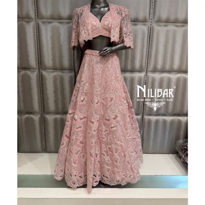 Baby Pink Organza Lehenga