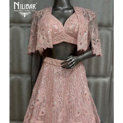 Baby Pink Organza Lehenga