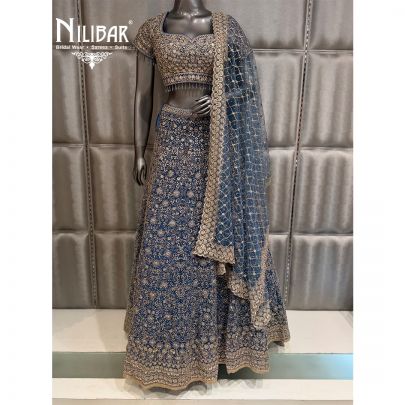 Royal Blue Soft Net Lehenga