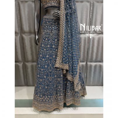Royal Blue Soft Net Lehenga