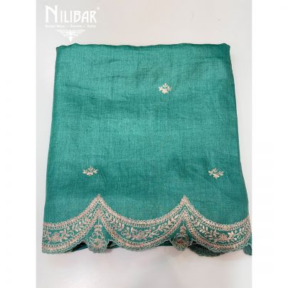 Green Embroidered Silk Unstitched Suit