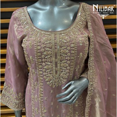 Blush Pink Lamé Silk Garara Suit