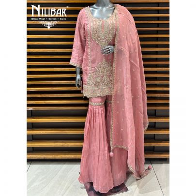 Light Pink Organza Garara Suit