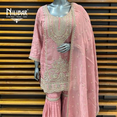 Light Pink Organza Garara Suit