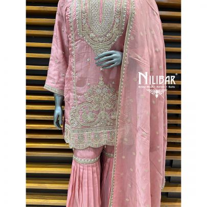 Light Pink Organza Garara Suit