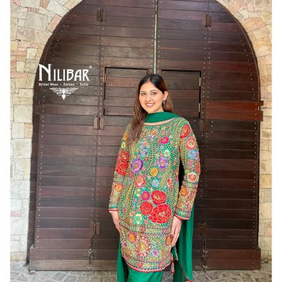 Sifty Batra In Our Green Silk Salwar Suit