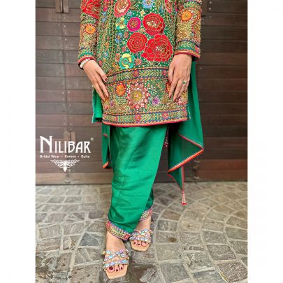 Sifty Batra In Our Green Silk Salwar Suit