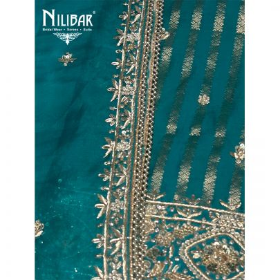 Rama Green Banarasi Silk Unstitched Suit