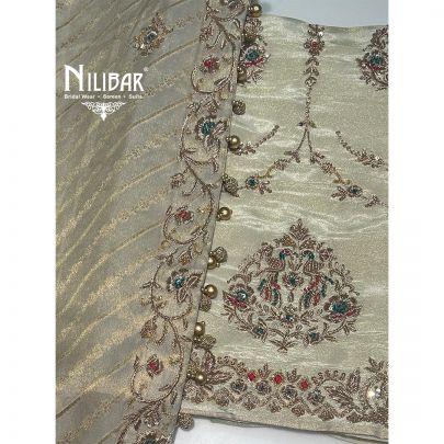 Ivory Lamé Silk Unstitched Suit