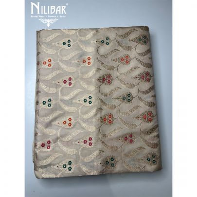 Cream Pure Silk Banarasi Saree