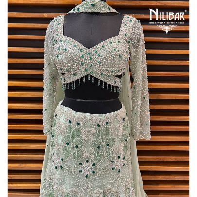Sea Green Net Lehenga