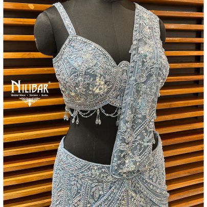 Light Blue Net Lehenga