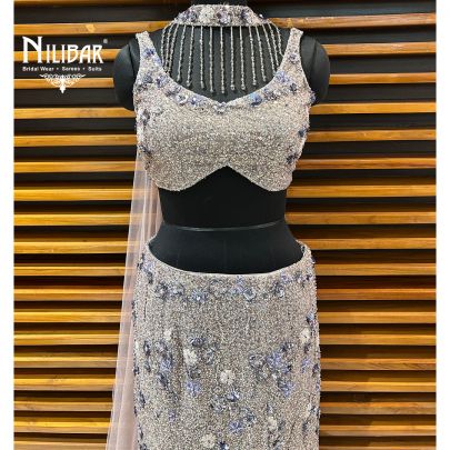 Lilac Net Lehenga