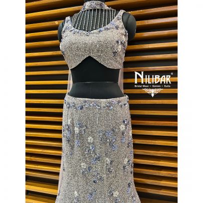 Lilac Net Lehenga