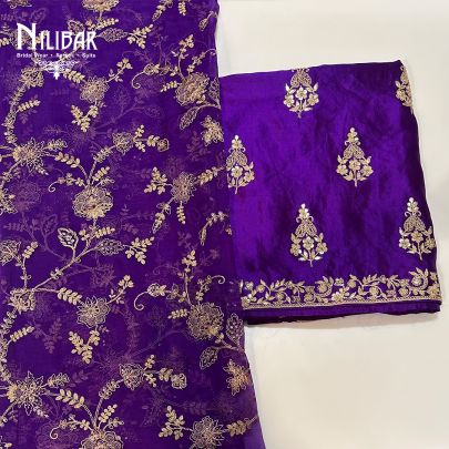 Purple Silk Unstitched Suit