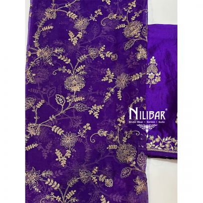 Purple Silk Unstitched Suit