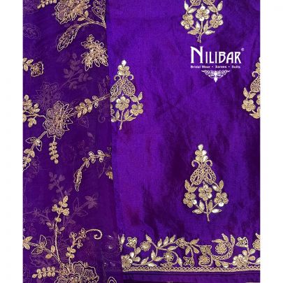 Purple Silk Unstitched Suit