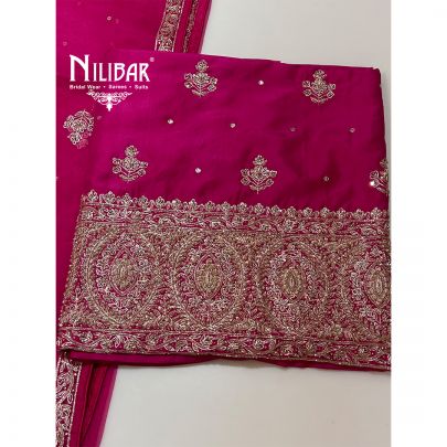 Rani Pink Silk Unstitched Suit