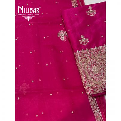 Rani Pink Silk Unstitched Suit