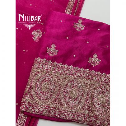 Rani Pink Silk Unstitched Suit