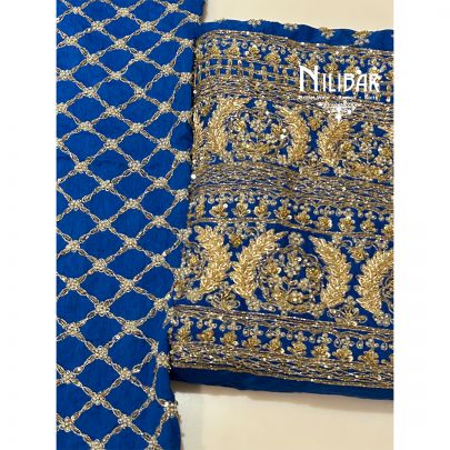 Ink Blue Silk Unstitched Suit