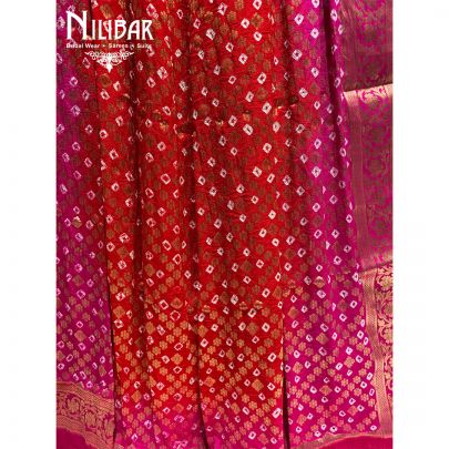 Red and Magenta Georgette Bandhani Dupatta