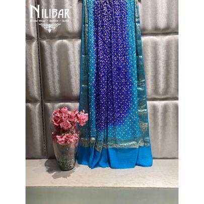 Cobalt Blue Georgette Bandhani Dupatta