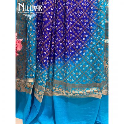 Cobalt Blue Georgette Bandhani Dupatta