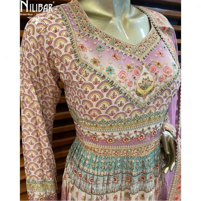 Multicolor Crepe Peplum Suit