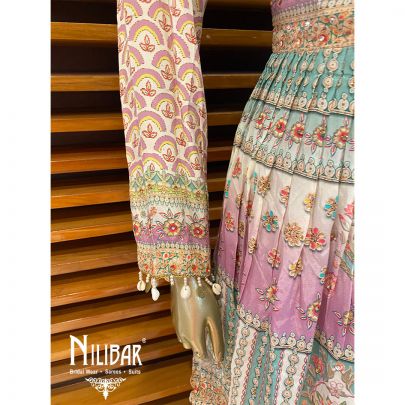 Multicolor Crepe Peplum Suit