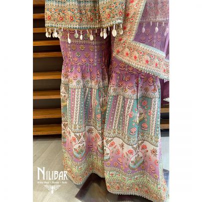 Multicolor Crepe Peplum Suit