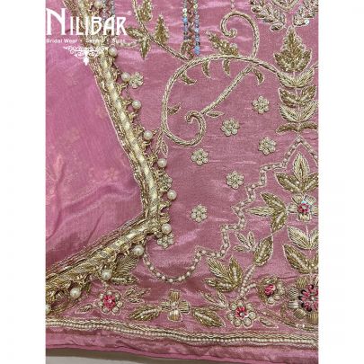 Rouge Pink  lamba Pakistani Unstitched Suit