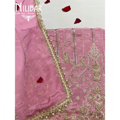 Rouge Pink  lamba Pakistani Unstitched Suit