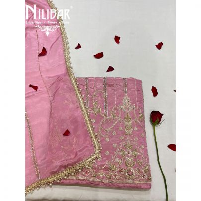 Rouge Pink  lamba Pakistani Unstitched Suit