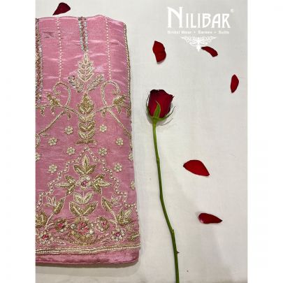 Rouge Pink  lamba Pakistani Unstitched Suit