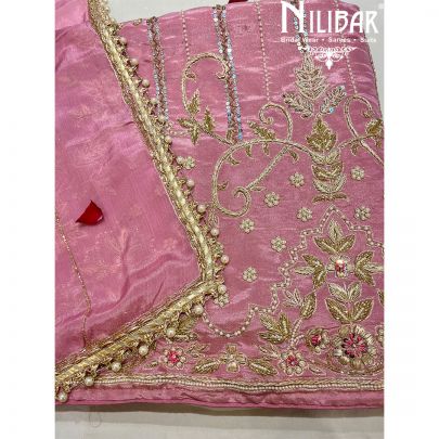Rouge Pink  lamba Pakistani Unstitched Suit