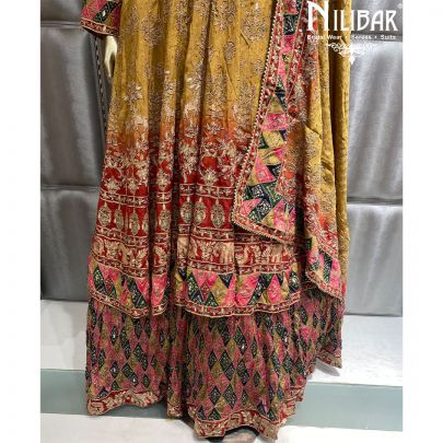 Mustard Crepe Peplum With Skirt
