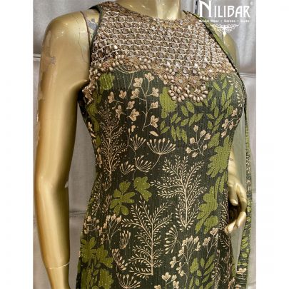 Green Chinon Garara Suit