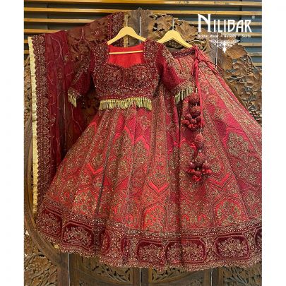 Mehroon Silk Lehnga