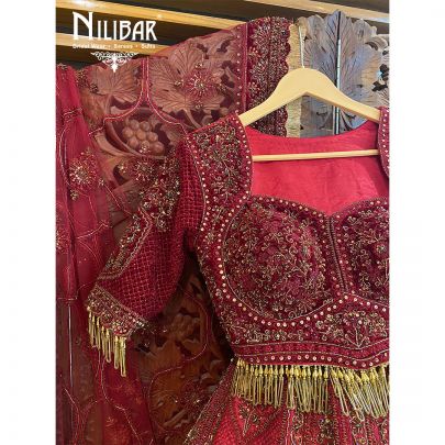 Mehroon Silk Lehnga