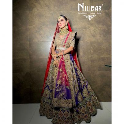 Purple Net Lehenga