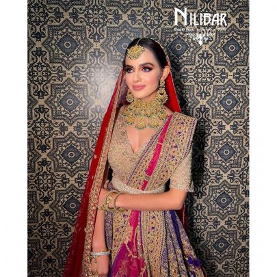 Purple Net Lehenga
