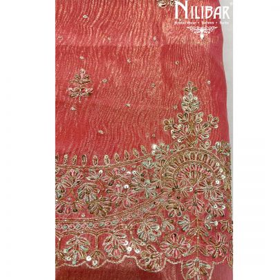 Strawberry Tissue Unstitched Silk Suit