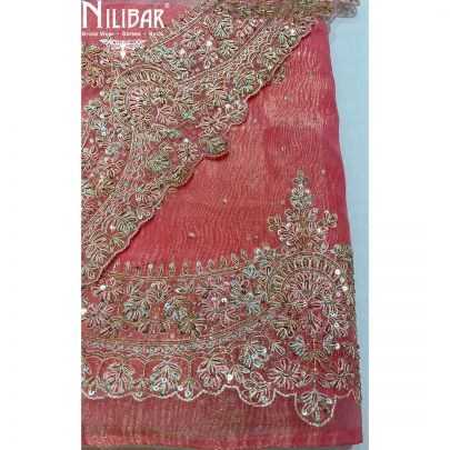 Strawberry Tissue Unstitched Silk Suit