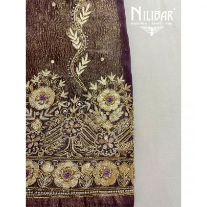 Grape Tissue Unstitched Silk Suit