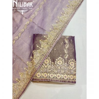 Grape Tissue Unstitched Silk Suit