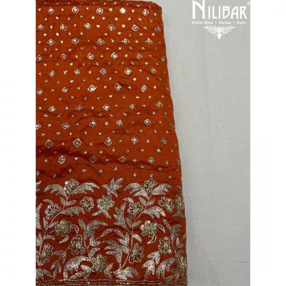 Orange Silk Unstitched Suit